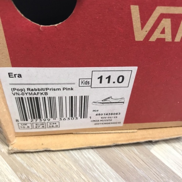VANS 🔥SALE🔥 ERA POP Rabbit Grey US Kid’s 11 (Toddler Girl) Sneakers VN-0YMAFKB - Picture 6 of 6